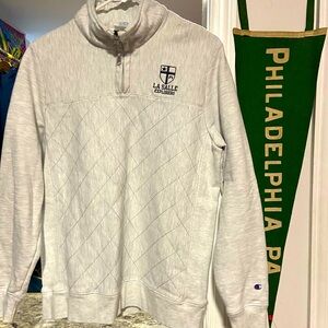 Vintage Champion LaSalle University Quarter Zip ReverseWeave Pullover Sweatshirt